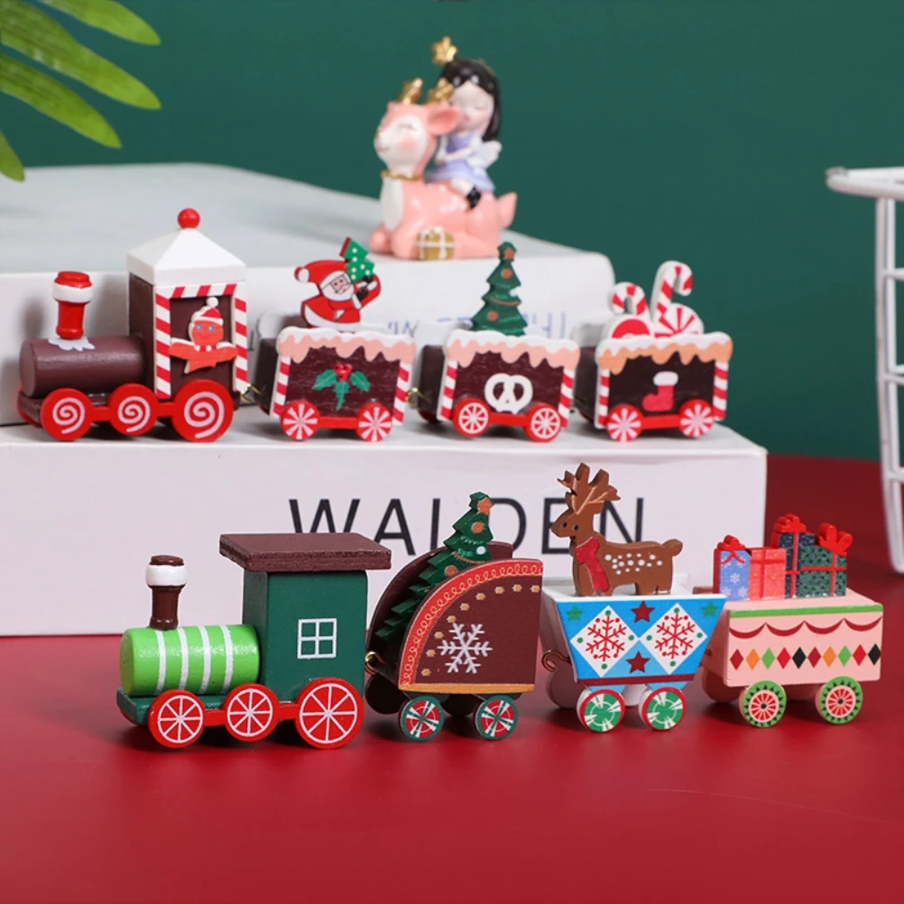Рождественское деревянное украшение в виде поезда, Рождественское украшение для дома, подарок Санта-Клауса, Рождественский и новогодний де...