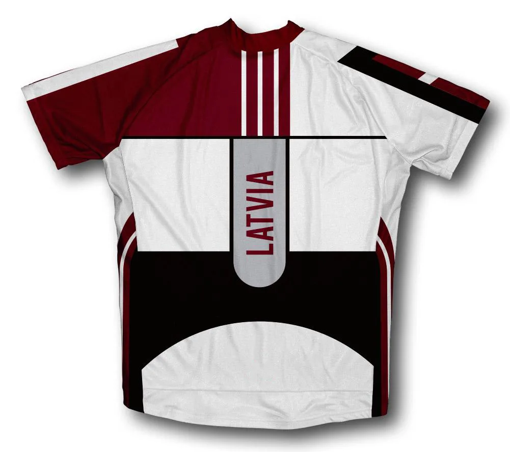 

Classic retro Latvia men's full zipper bicycle short-sleeved cycling jersey