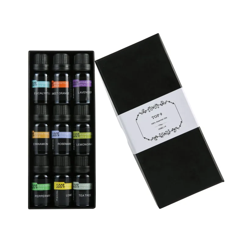 

9Pcs Pure Natural Aromatherapy Oils 10ml Kit Sleep Water-soluble Massage Essential Oil For Set Diffusers Container Skin Care