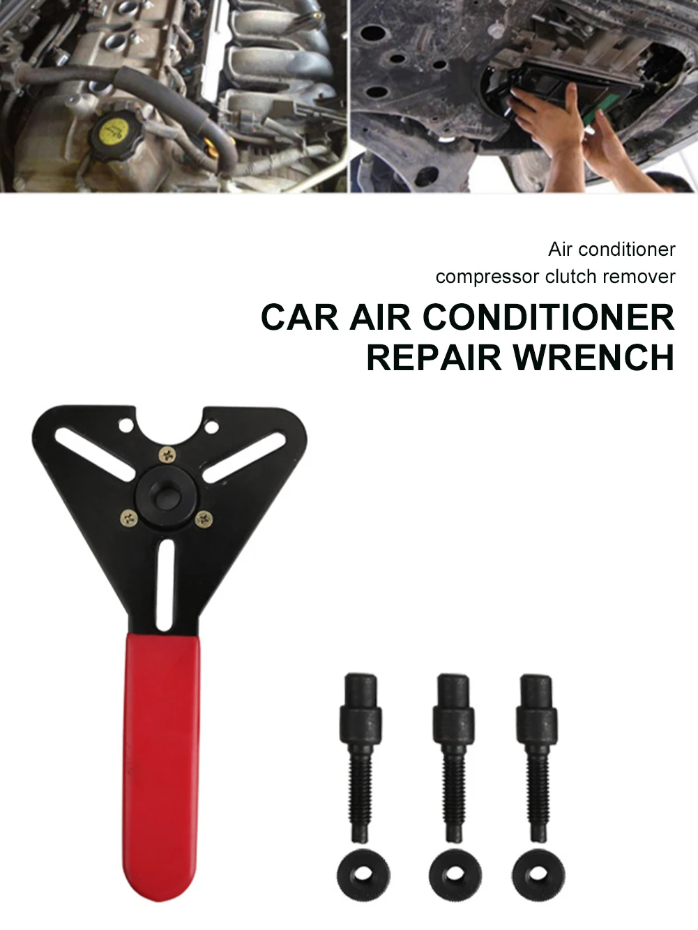 

Car Air-conditioning Repair Tool Wrench A/C Compressor Clutch Remover Hand Tools Kit Hub Puller Holding Tool Car Accessories