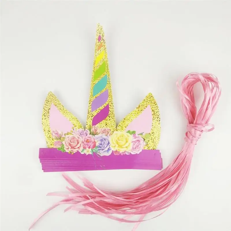 12 шт. вечерние Шапки милый привлекательный Рог единорога с блестками