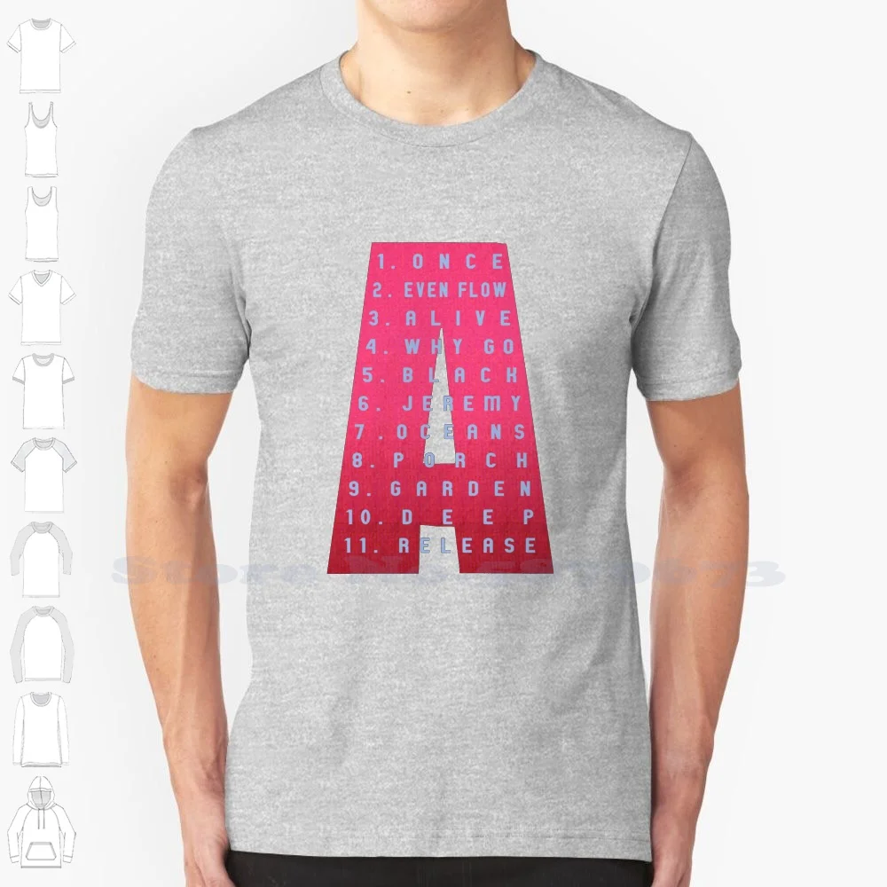 

Ten Tracklist Black White Tshirt For Men Women Ten Eddiem Vedder Grunge Seattle Tracklist