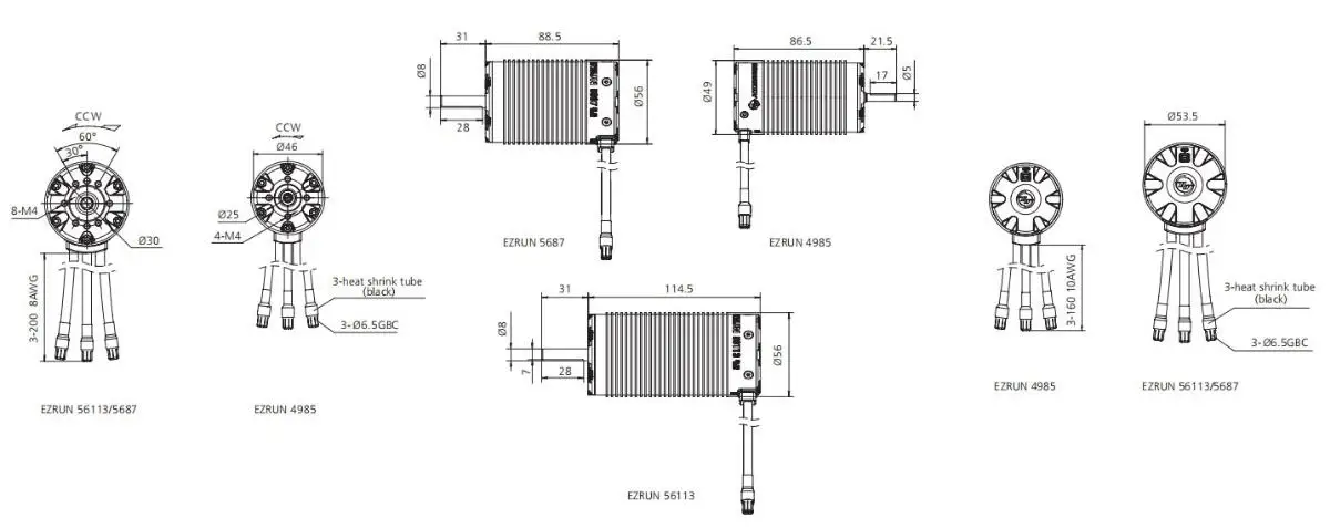 Щеточный электронный регулятор скорости HobbyWing EZRUN SL 1650KV/1100KV/800KV, для детей от 3 до 8 лет с 4-полюсный автоматический Бессенсорный Бесщеточный внутренний двигатель Max6 V3 Max5 V3 ESC для 1/5 1/6 1/7 RC автомобиль