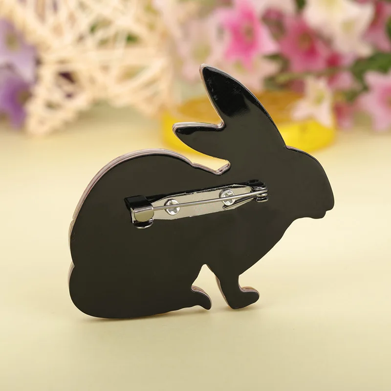 Детская/женская брошь в виде кролика Blucome белая акриловая из ацетатного волокна