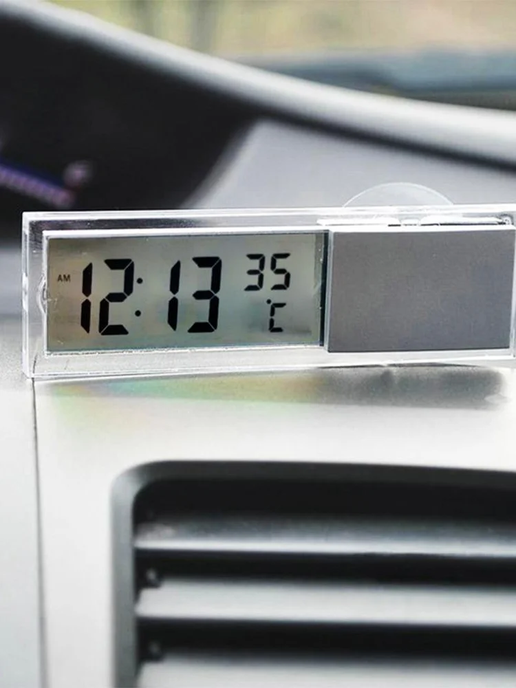 Hot Sale 2 In 1 Automobile Car Clock Thermometer Sucker Type Transparent LCD Digital Watch 10 Button Cell | Дом и сад