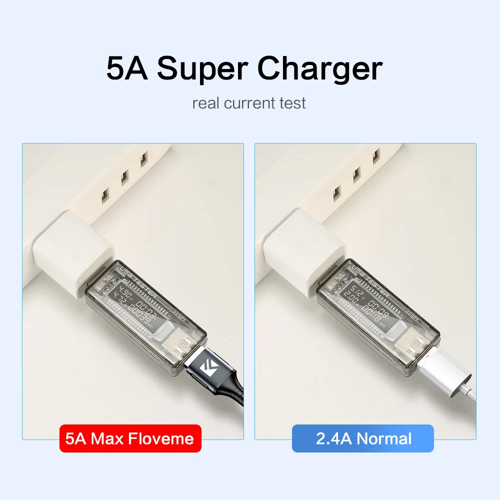 FLOVEME USB Type C кабель для Samsung S10 Huawei P30 Pro 5A быстрая зарядка мобильный телефон зарядный