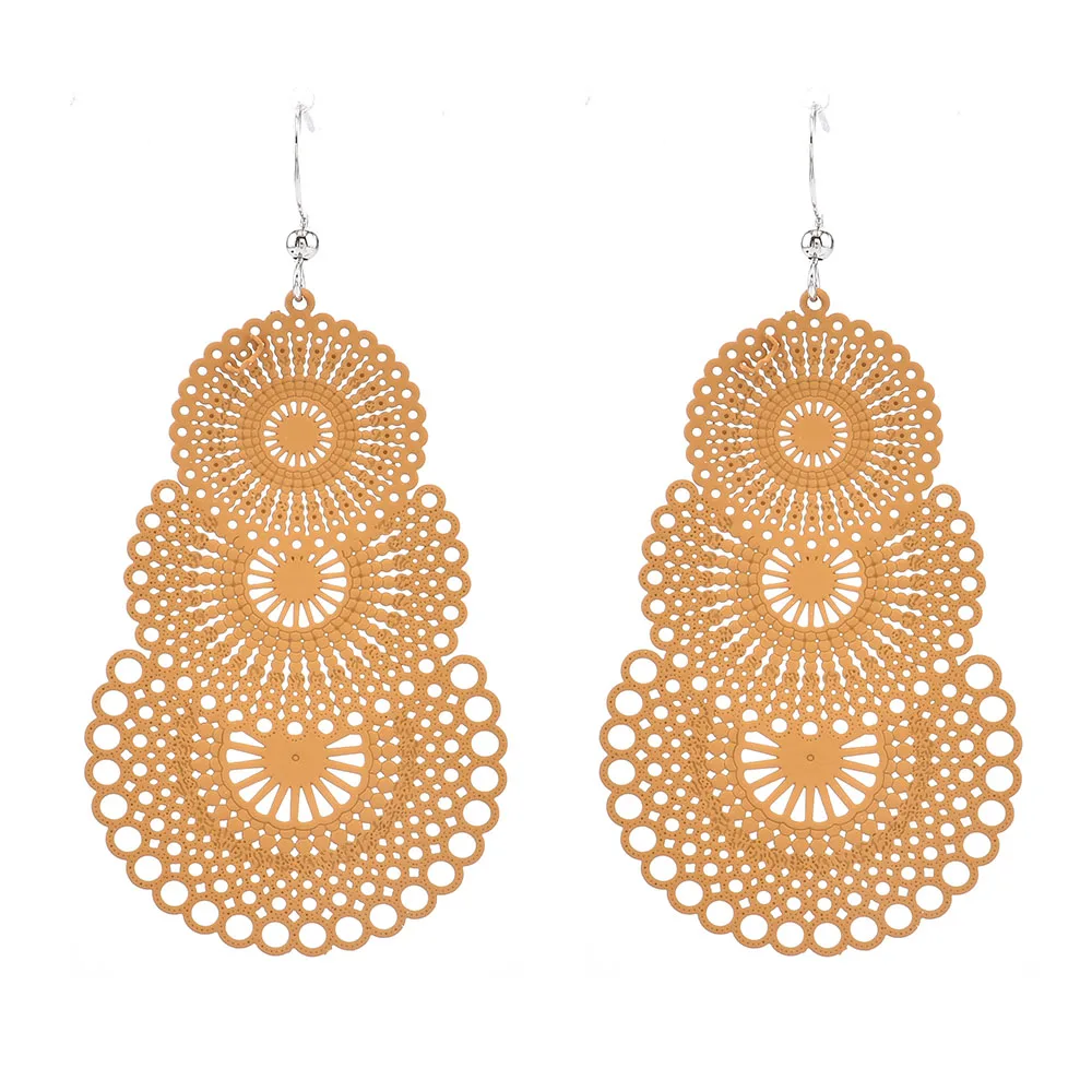 

Boho Ethnic Drop Dangle Women Fashion Ear Hook Golden Leaf Earrings Jewelry for Women Wholesale