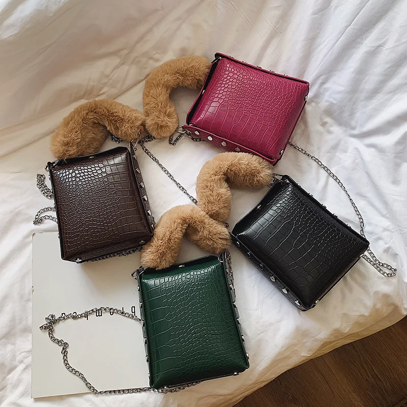 Женская сумка из кожи аллигатора 2019 Осень Зима Новая роскошная дизайнерская мини