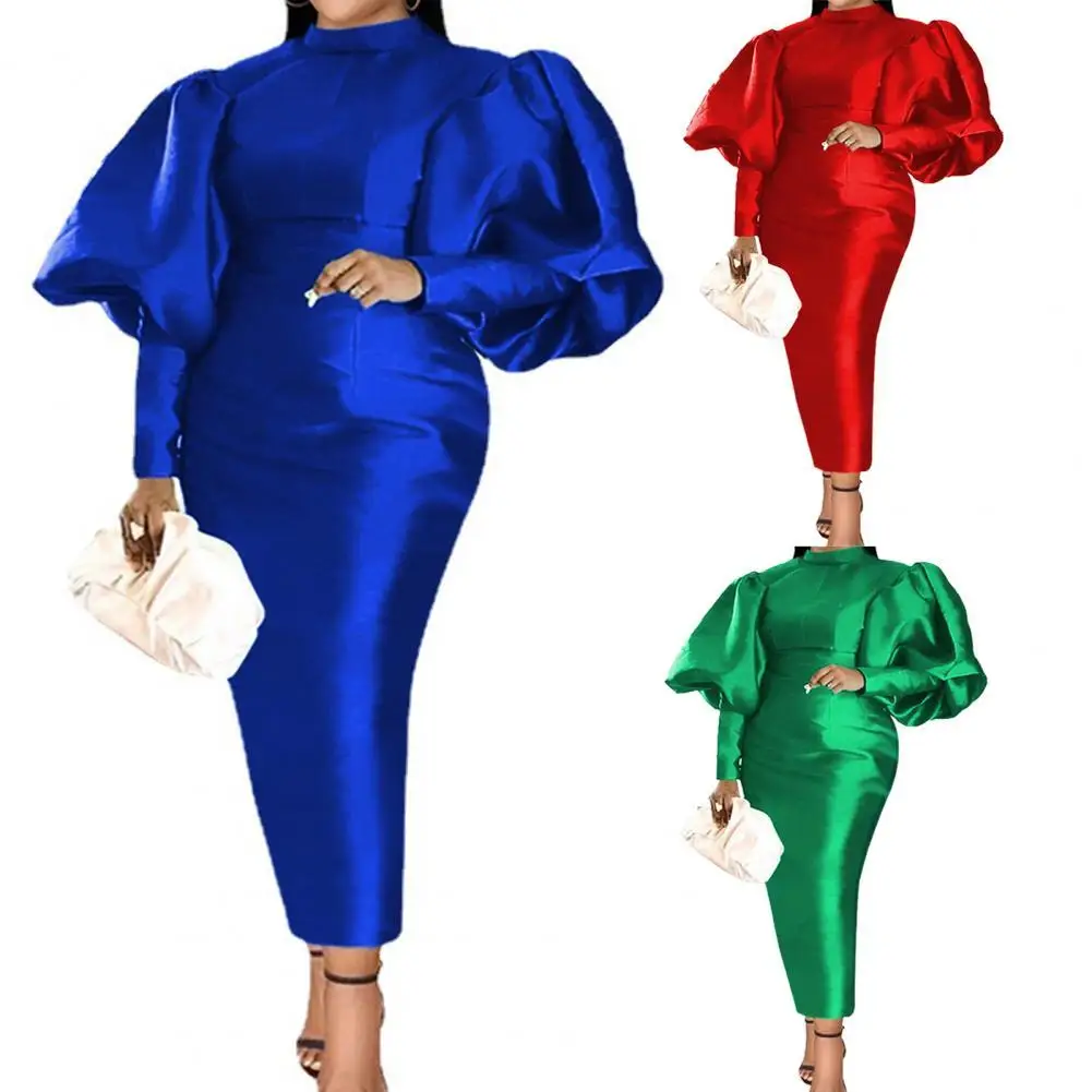 

Прямая поставка, официальное платье, однотонное атласное облегающее платье с круглым вырезом на осень и зиму для свадьбы