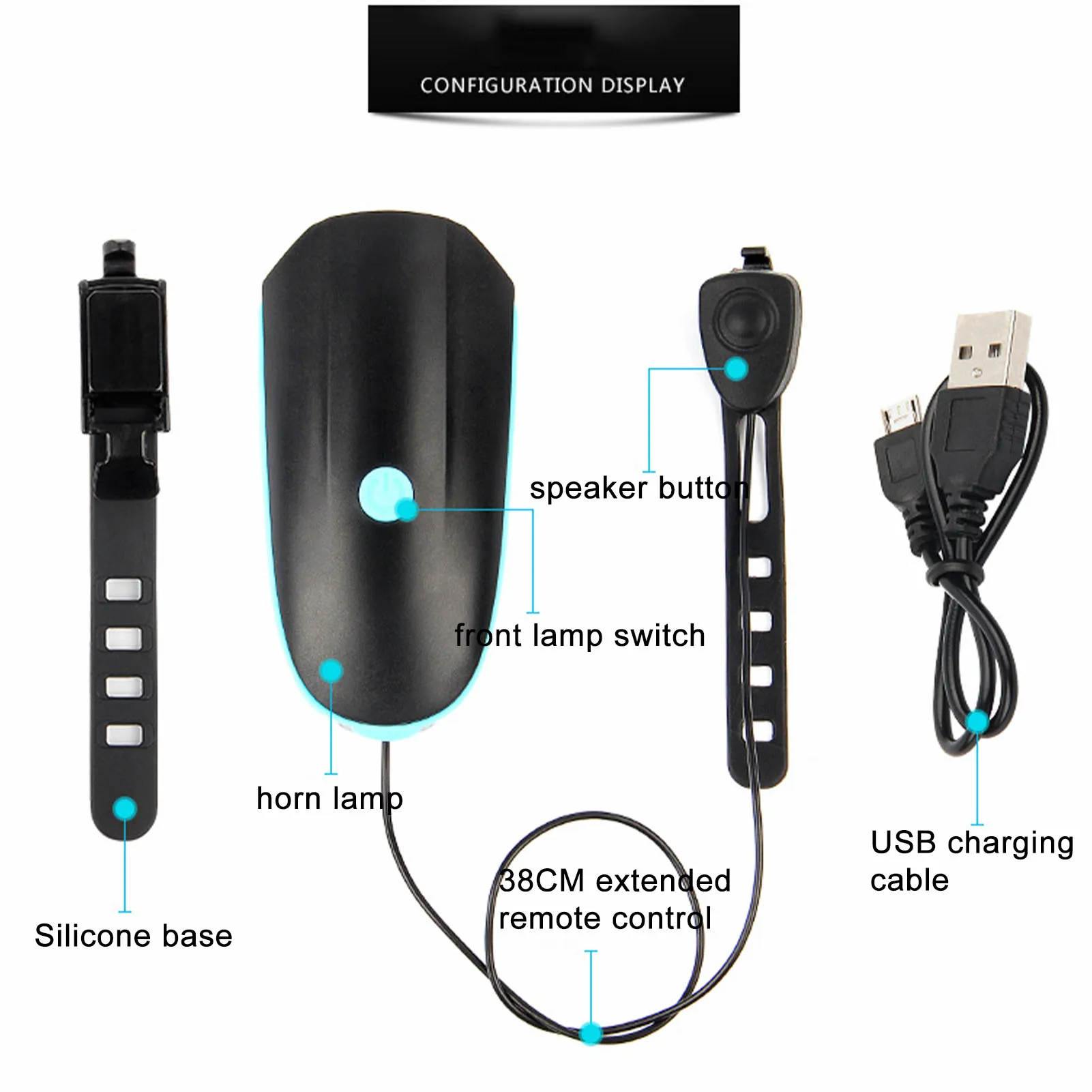 Фсветильник велосипедный 2 в 1 с зарядкой по USB | Спорт и развлечения