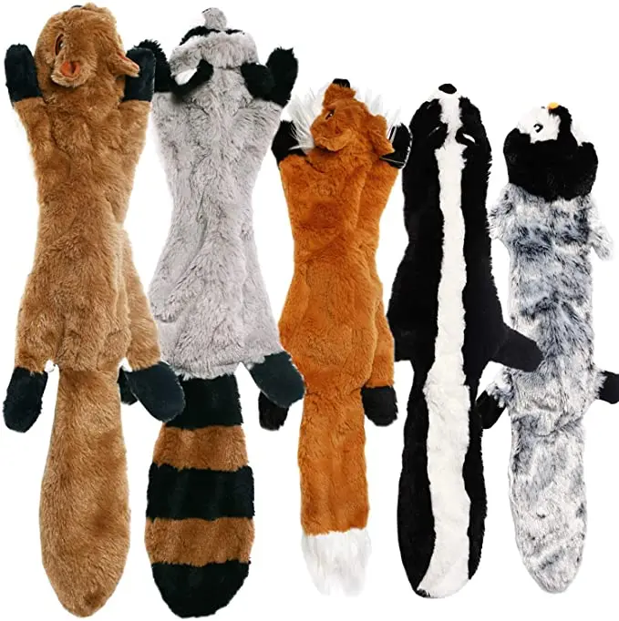 

Plush Toys Squeak Pet Wolf Rabbit Animal Plush Toy Dog Chew Squeaky Whistling Involved Squirrel Toys for Medium and Large Dogs