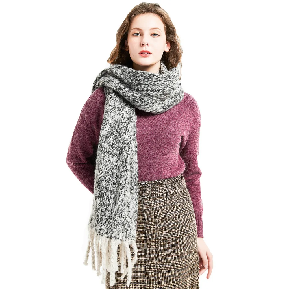 2019 роскошный бренд Круглый песочный женский шарф с кисточками зимний длинный