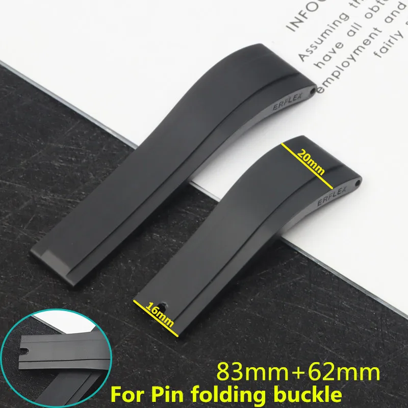 Ремешок силиконовый для наручных часов мягкий резиновый браслет 20 мм ролевых