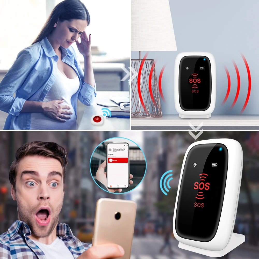 Аварийная кнопка KOOCHUWAH Wifi беспроводная Оповещение на кровать для пожилых людей