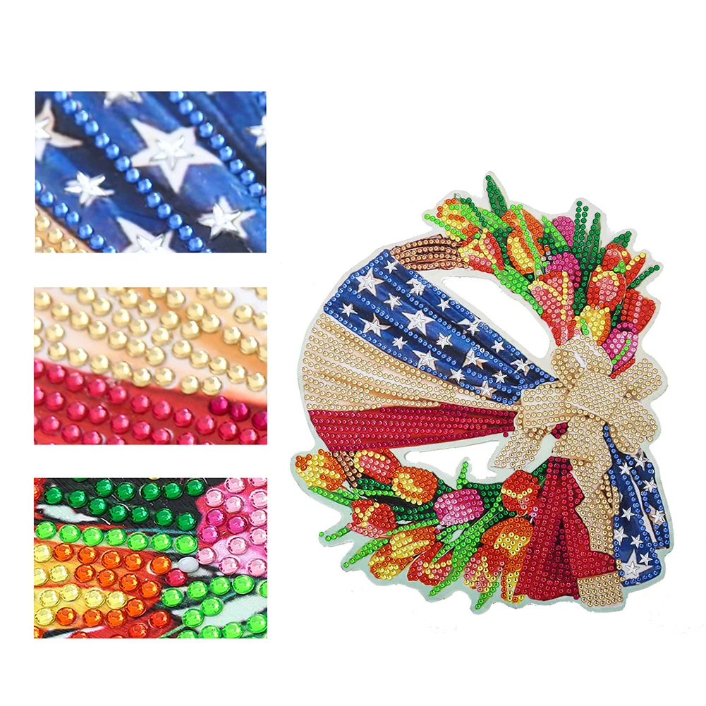 

Diamond Painting Wreath for Door Diamond Embroidery Kit Special Shaped Drill DIY Cross Stitch Diamond Art Craft Home Decoration