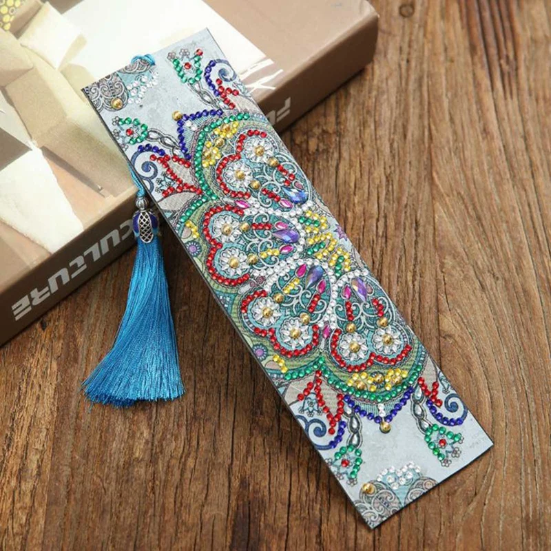 

Creative DIY Crystal Diamond Bookmark Embroidered Mandala Flower Craft Painting Ornaments