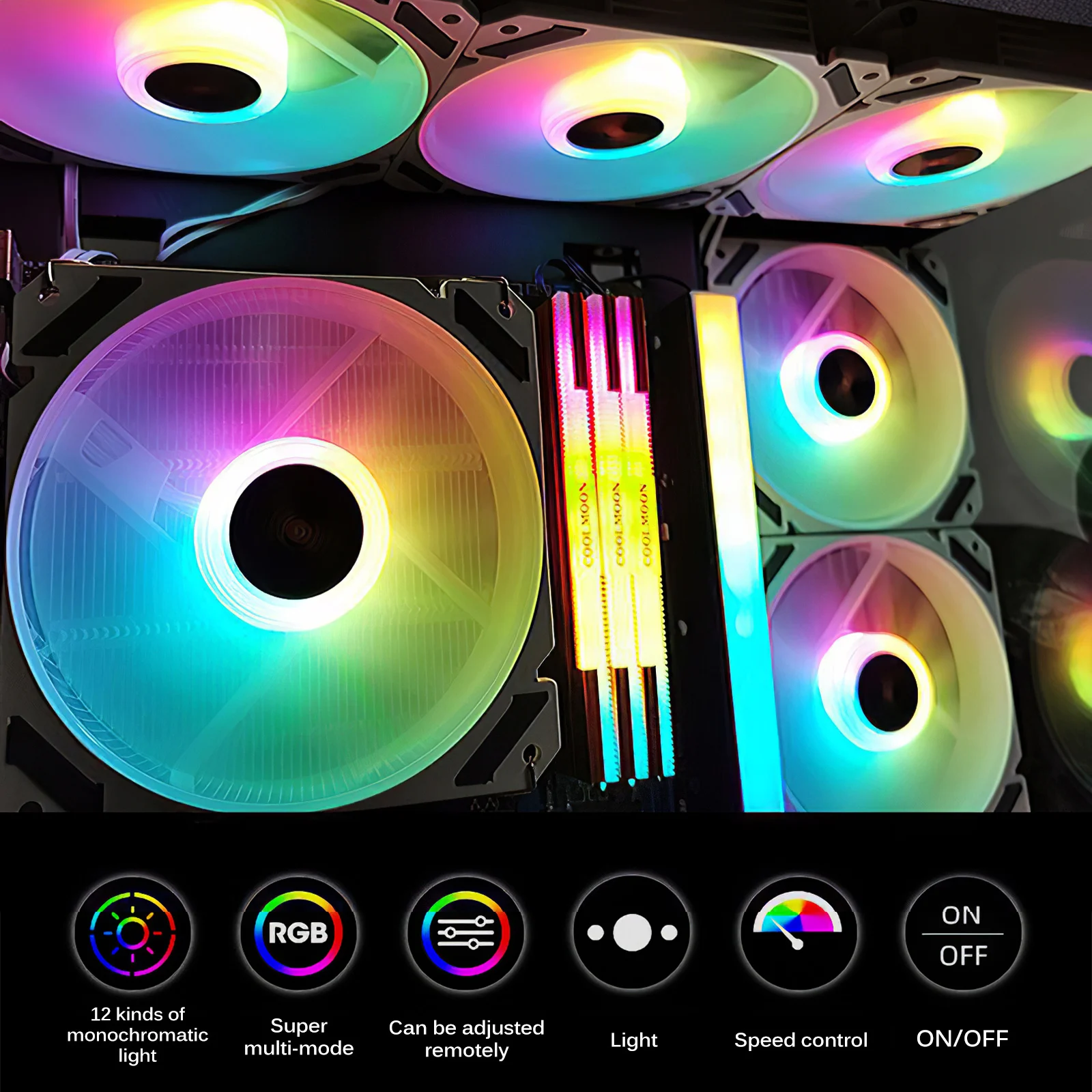 120 мм охлаждающий вентилятор компьютера ПК RGB чехол вентиляторы кулера