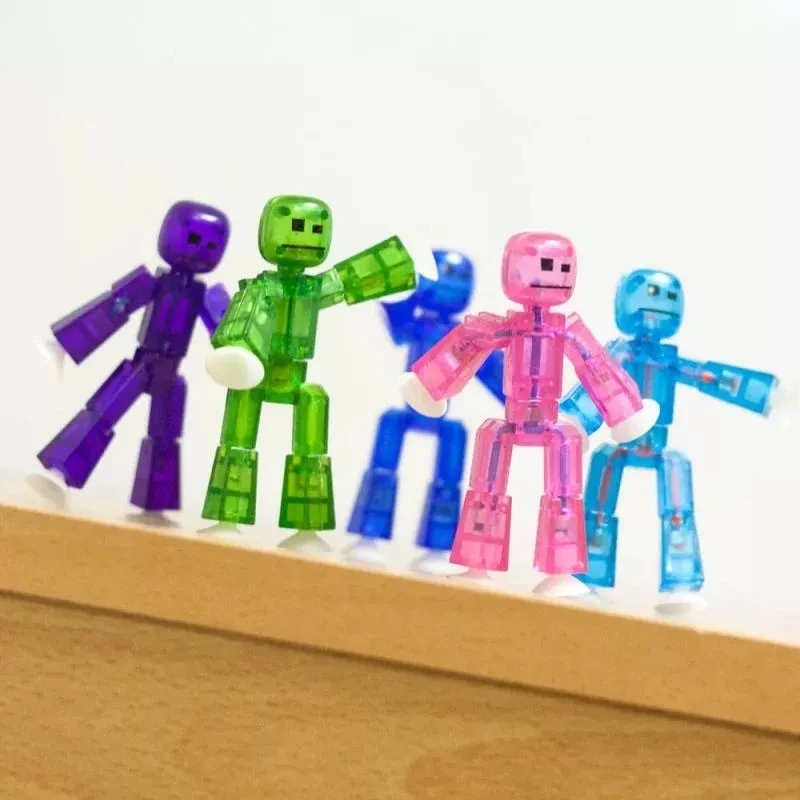 Juguete Stikbot de animaci&oacute;n con pantalla, mu&ntilde;eco con ventosa, Robot adhesivo, pel&iacute;cula de animaci&oacute;n, juguete StikBot, regalo de Navidad, Color aleatorio, 2 uds.-4