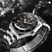 benyar mens waterproof automatic watch fashion brand stainless steel watch mechanical accessories mens clock relogio masculino