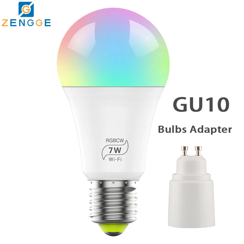 GU10 7 Вт умный Wi-Fi светильник лампа E27/B22/E14/GU10 RGBW с регулируемой яркостью Беспроводной Wi-Fi пульт дистанционного управления лампа светильник для Echo Alexa Google Home - Испускаемый цвет: GU10