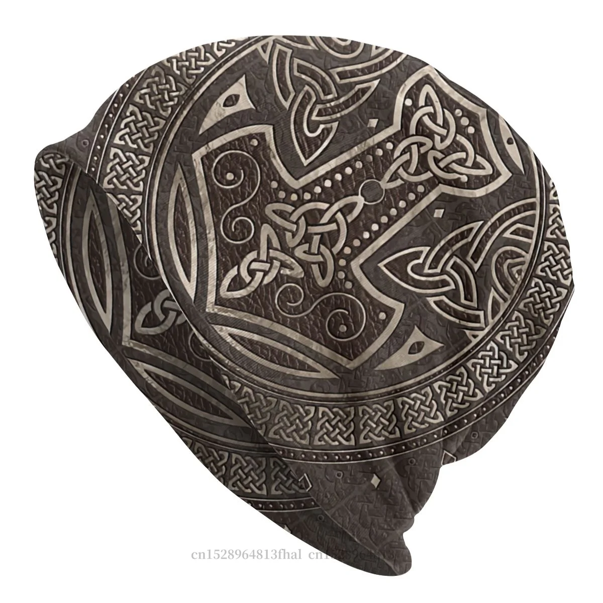 

Bonnet Hats Viking Men Women's Skullies Beanies Hat The Hammer Of Thor Brown Winter Warm Cap Street Caps