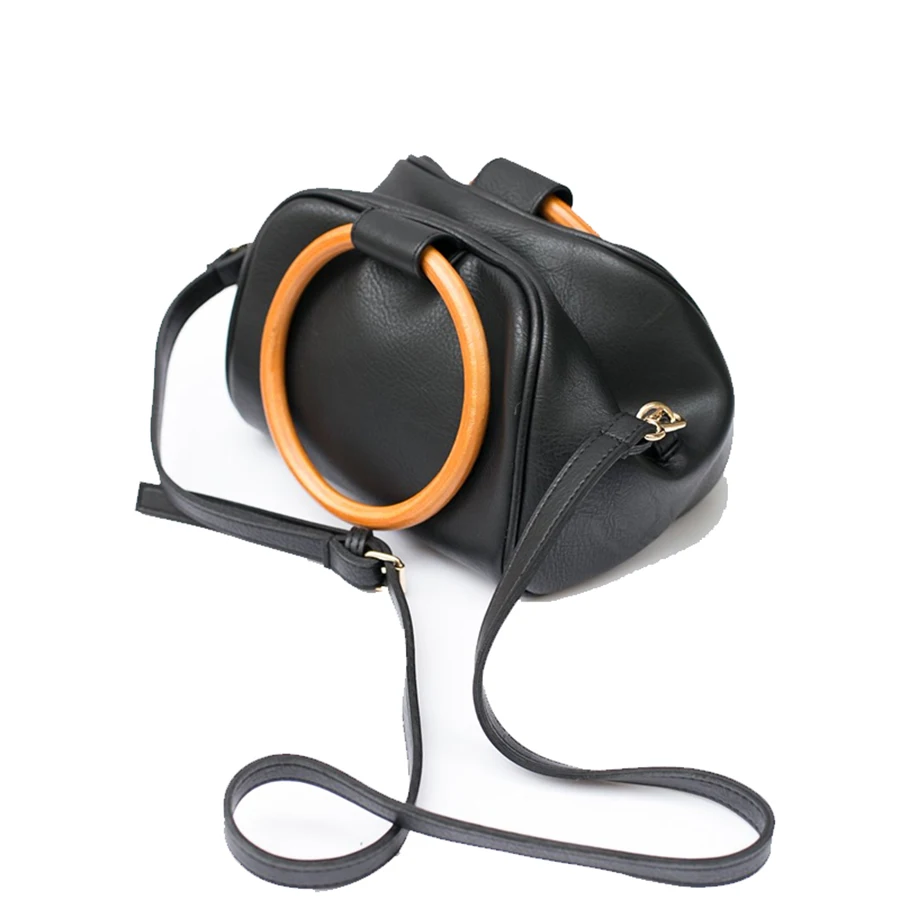 Повседневные круглые дамские сумочки с деревянными ручками Роскошные Сумки из