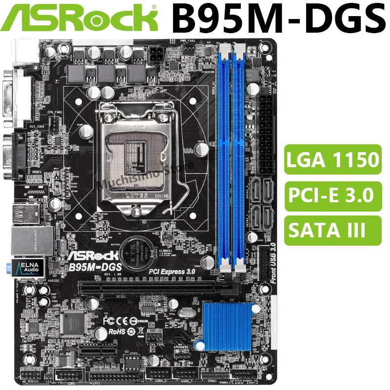 

Motherboard ASRock B95M-DGS LGA1150 Core i7 i5 i3 DDR3 PCI-E 3.0 16GB USB3.0 SATA3 100% Original Micro ATX desktop Computer Used