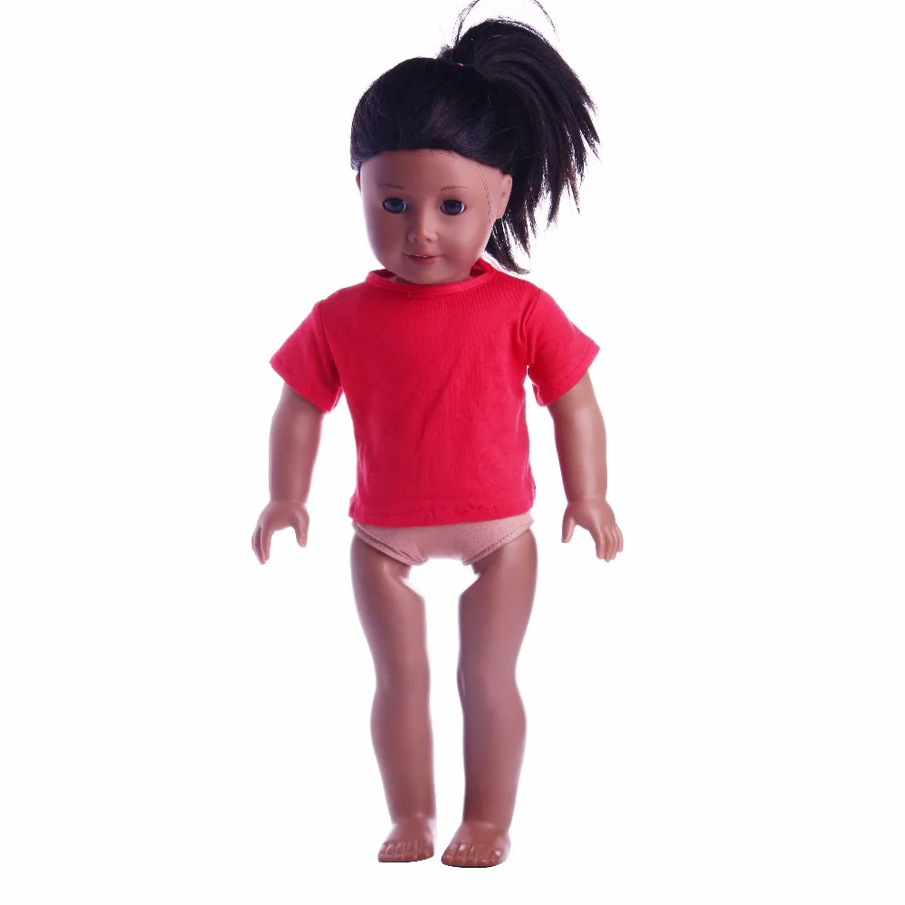 

Promotion!High Quality Solid Color 10 Pcs T-shirt Fit 18 Inch American&43CM Baby Doll Clothes Accessories,Girl's Toys,Generation