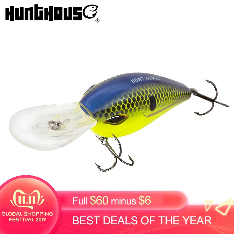 HuntHouse crankbait leurre Deep dive crankbait 60mm13. 5 г 75mm30g воблер pesca для окуня щуки пресноводный LW119 Рыбалка lur
