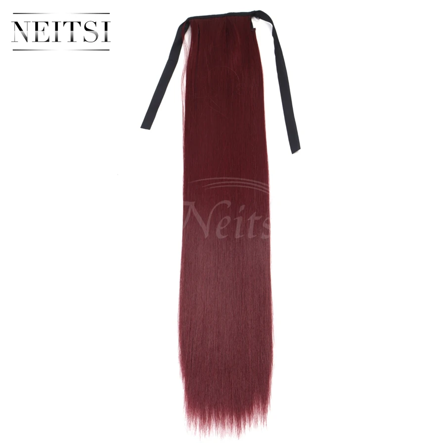 Neitsi 22 ''1 зажим для ПК в шиньке прямой конский хвост кабелос Жук Пинсе шевроэ термостойкие волосы для наращивания для женщин