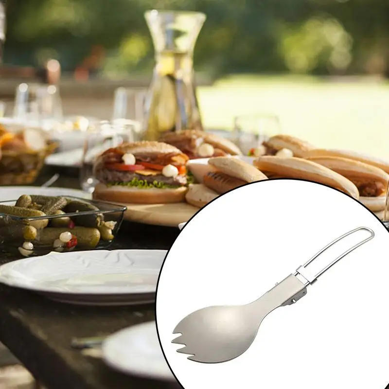 Титановая Спортивная Складная ложка походная Ложка столовые приборы посуда |