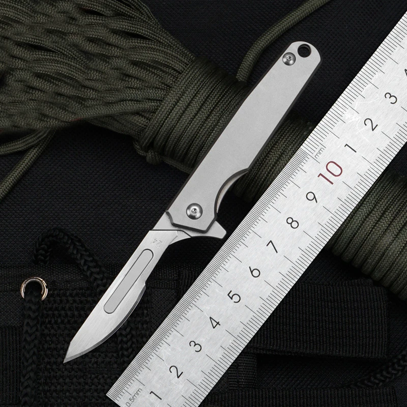 

Mack Walker Titanium Alloy Detachable Surgical Scalpel Blade Folding Knife Paper Cutting Art Blade Knife Unpacking EDC Knife