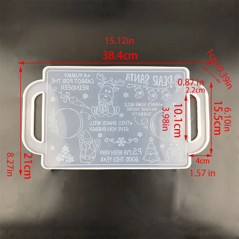 Christmas Tray Epoxy Resin Mold Xmas Fruit Snack Serving Plate Silicone Mould DIY Crafts Jewelry Holder Home Decorations Casting | Украшения