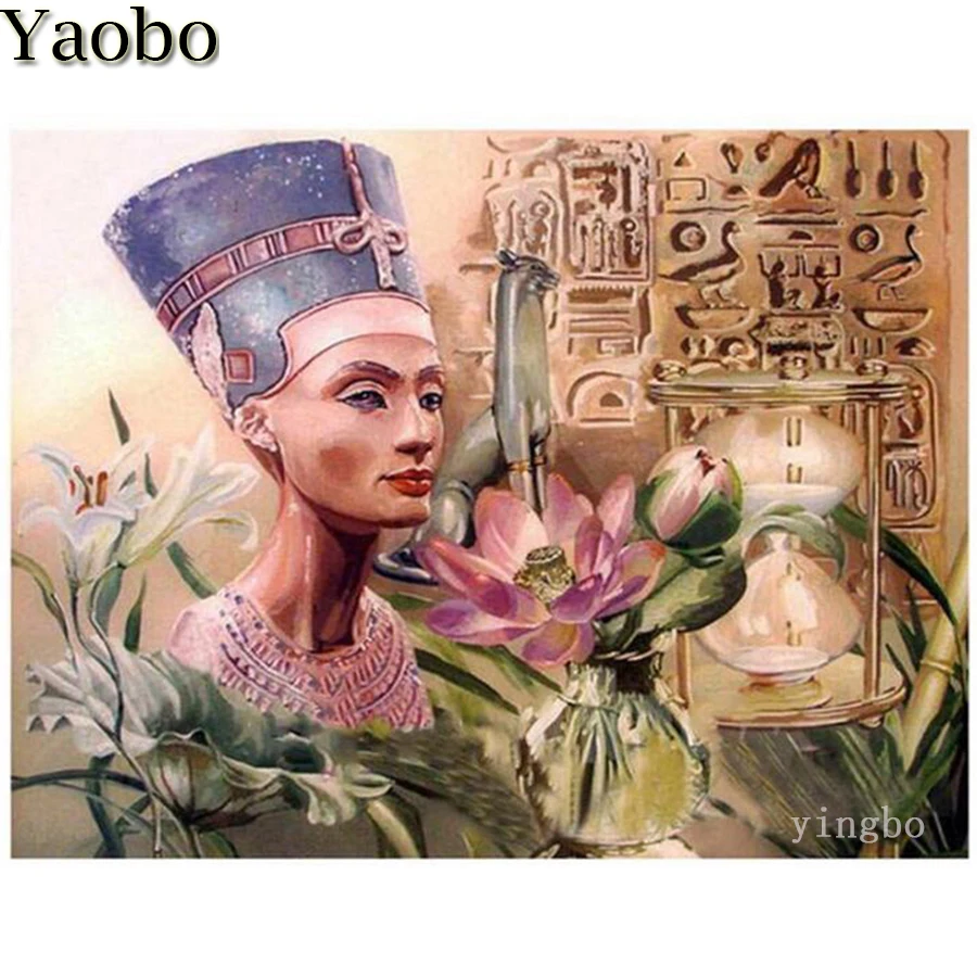 Картина из страз 5D сделай сам египетская королева полноразмерная квадратная