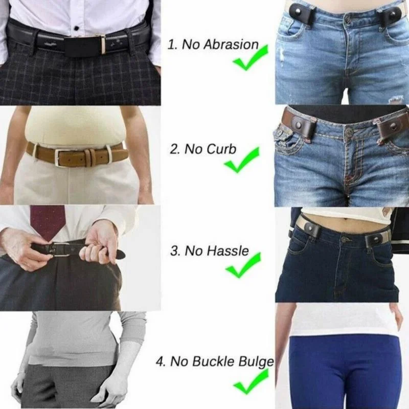 

Men Women Buckle-free Elastic Invisible Waist Belt For Jeans No Bulge Hassle Unbuckle Elastic Elastic Belt Men's Invisible Belt