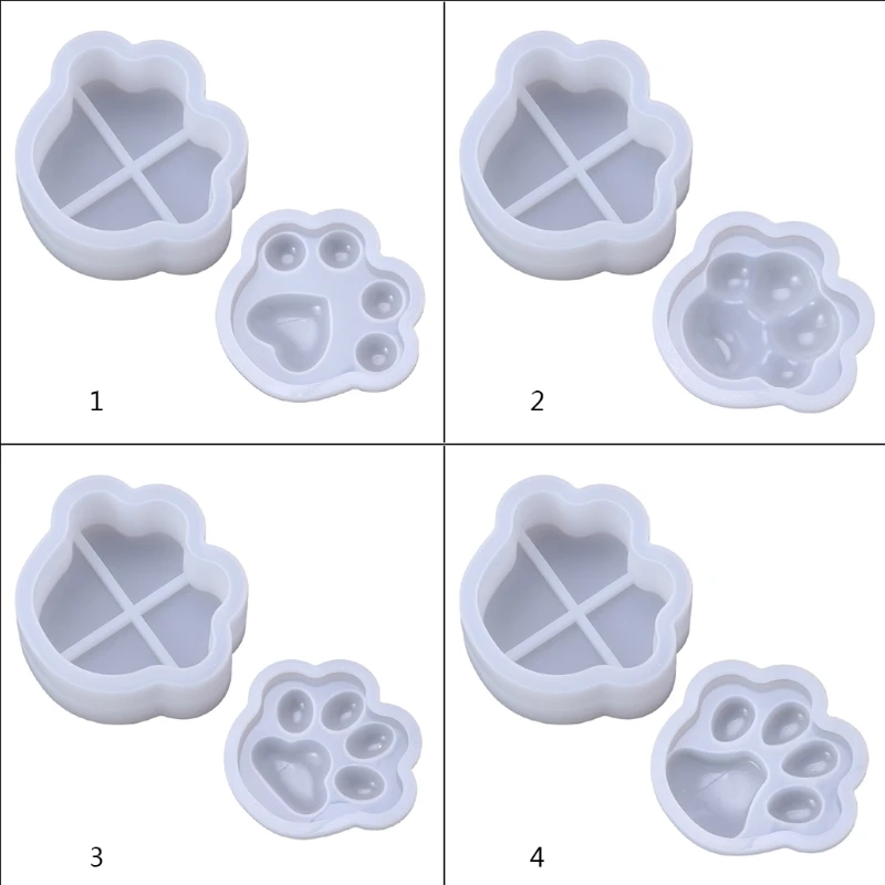 

DIY эпоксидной смолы с украшением в виде кристаллов смолы 1 комплект 3D лапа кошка собака формы в виде животных для самостоятельного изготовле...