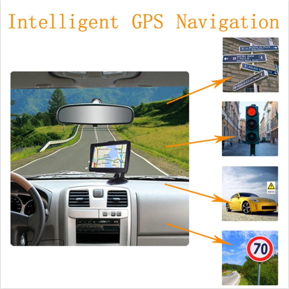 Автомобильный GPS навигатор 7 дюймов HD lincoln navigutorFM Bluetooth голосовая Автомобильная