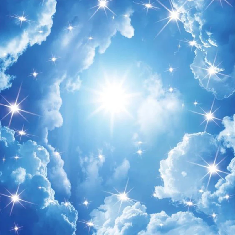 Потолочные 3d обои красивое голубое небо облако настенная роспись украшение для