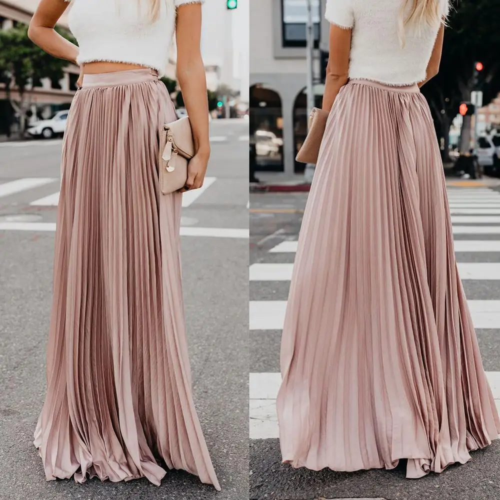 Новинка Осень-зима 2019 плиссированная бархатная юбка с высокой талией юбки |