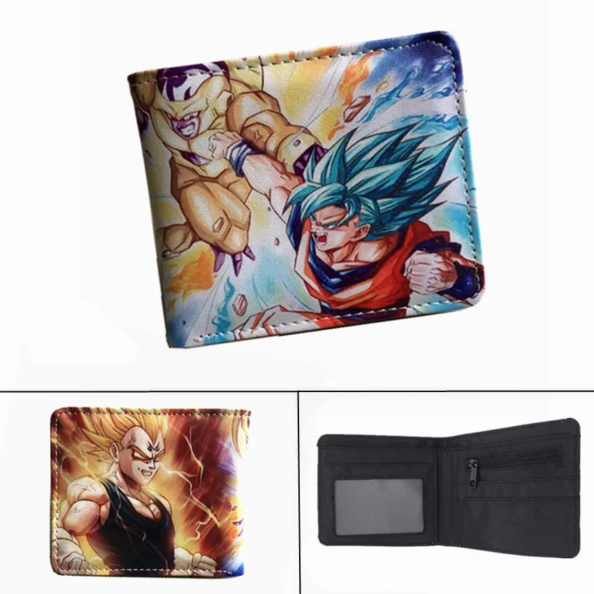 Аниме Dragon Ball Z кошелек Супер Saiyan Goku Vegetto для мальчиков и девочек карман на молнии для монет PU короткий держатель для карт