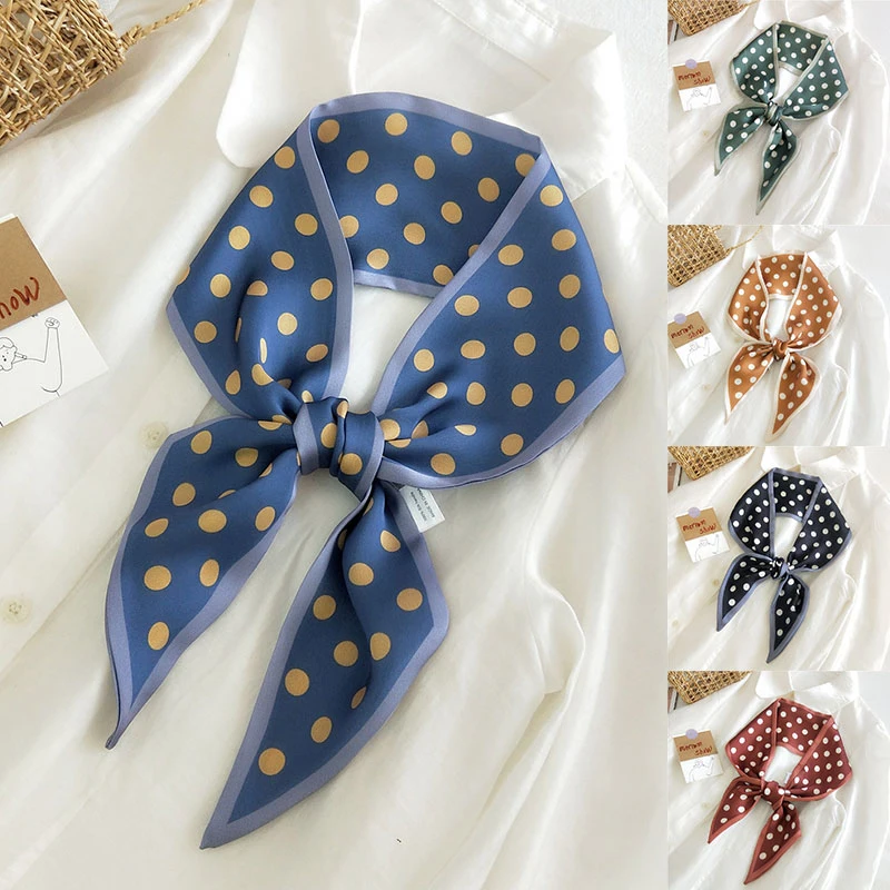 

2021 Women Silk Scarf Print Female Luxury Skinny Hair Neck Scarves Lady's Bag Tie Ribbons Headband Accessories Summer New