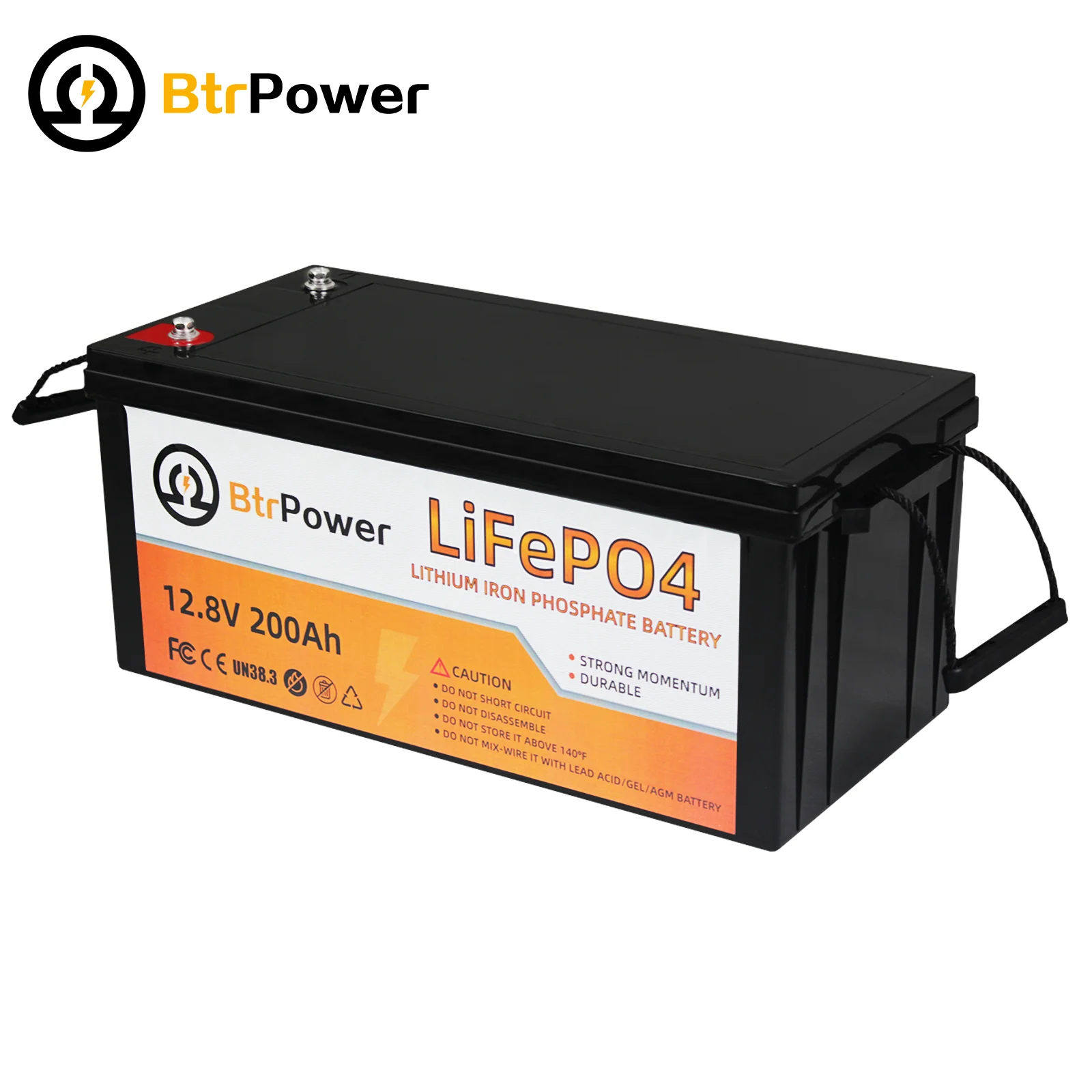 

12V 200Ah LiFePO4 Battery Pack Lithium Iron Built-In 100A BMS and 4000-7000 Cycle for RV Solar Off-grid