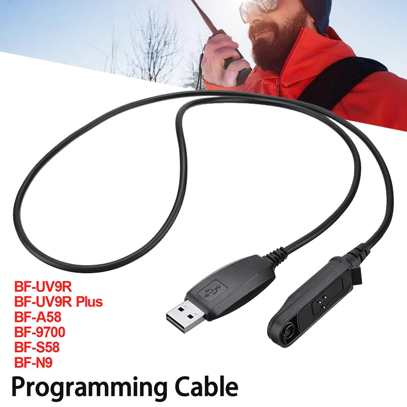 

USB-кабель для программирования рации с программным драйвером, компакт-диск, подходит для BF-UV9R BF-UV9R Plus BF-A58 BF-9700 BF-S58 BF-N9 радио