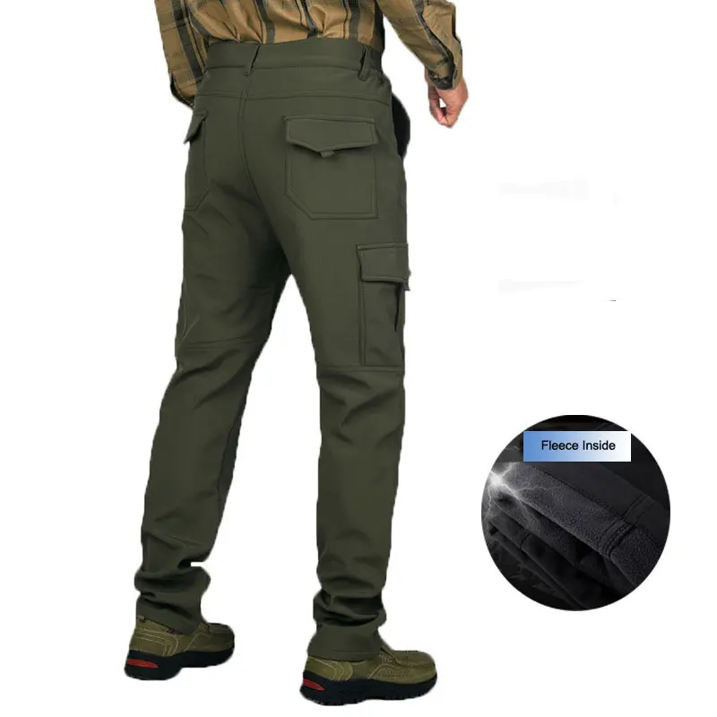 Зимние флисовые брюки для мужчин термоводонепроницаемые ветрозащитные кемпинга