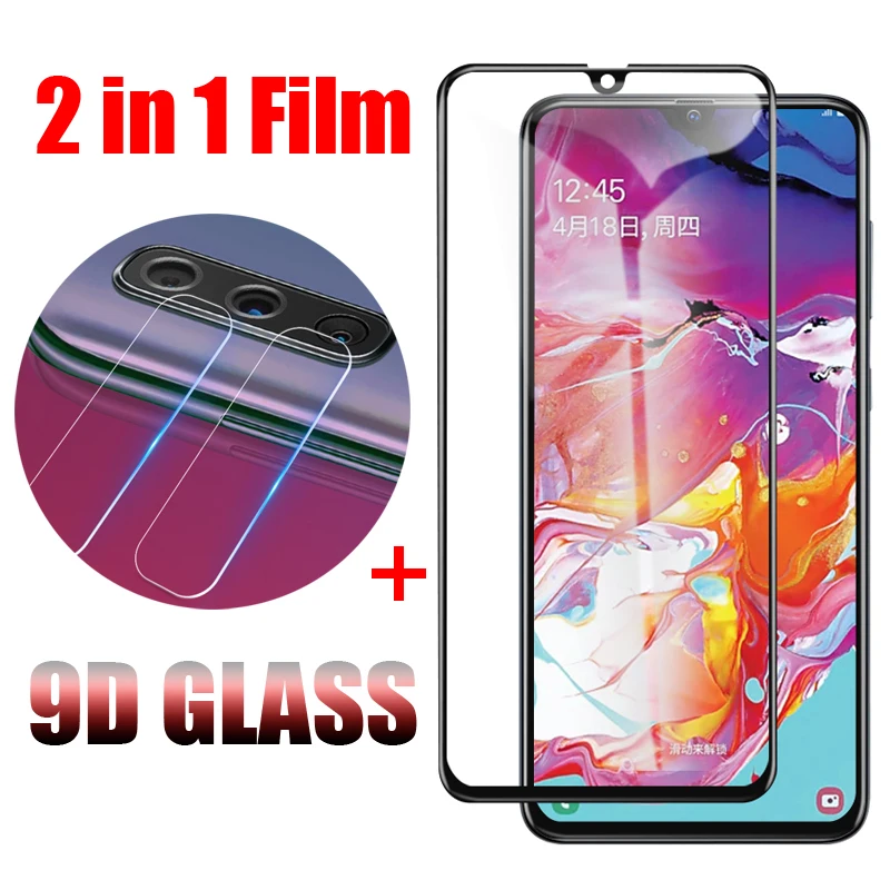 9D закаленное защитное стекло для samsung Galaxy A70 Защитная пленка экрана задняя