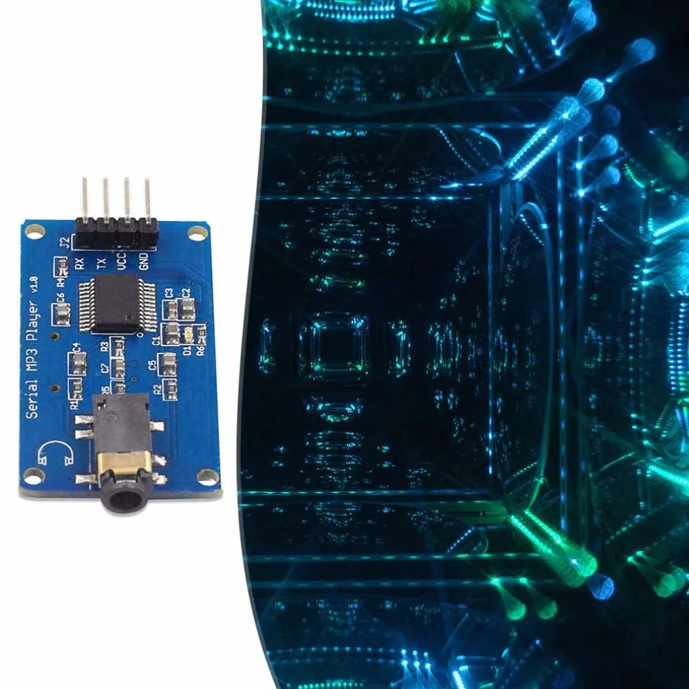 

YX5300 Serial Control MP3 Music Player Module Support MP3 / WAV Micro SD /SDHC Card MP3 Music Control Decoder Board 3.2-5.2V DC