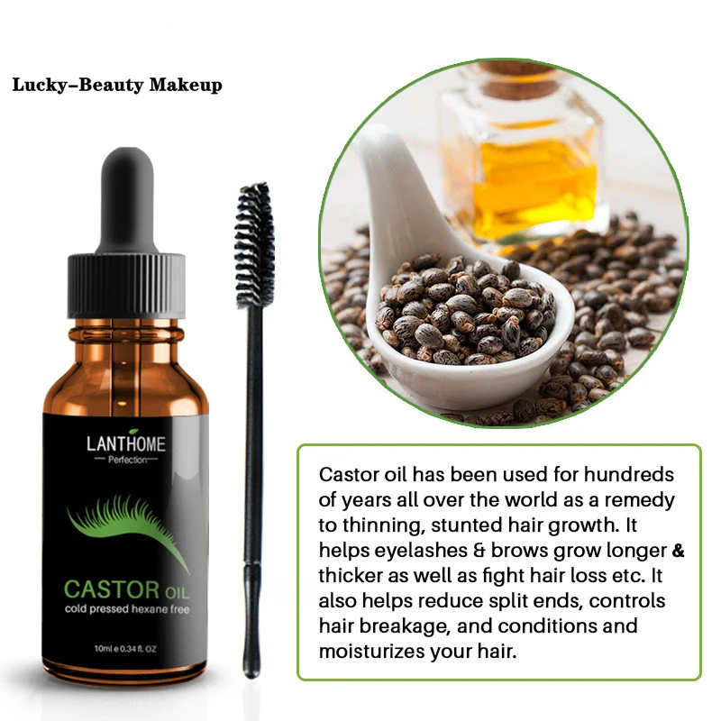 

Lucky-Beauty 10ML Eyebrow Enhancers Natural Castor Oil Brow Growth Liquid Eyes Makeup Eyebrows Longer Thick Make Up Cosmetics