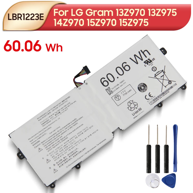 Оригинальный запасной аккумулятор LBR1223E для ноутбука LG Gram 13Z970 13Z975 14Z970 15Z970 15Z975 60.06Wh с инструментами