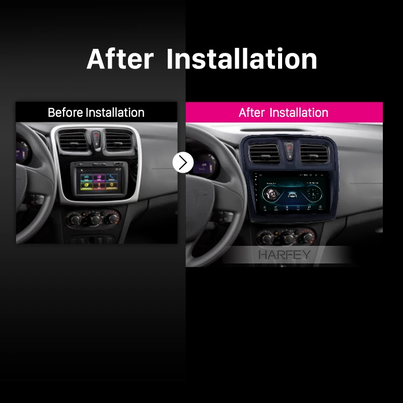 Harfey 9 дюймов Android 8 1 телефон для 2012 2017 Renault Sandero авто стерео Поддержка Carplay DVR