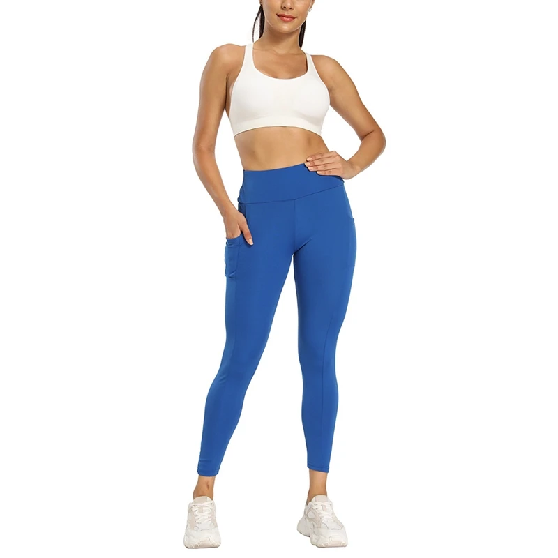 

Women's Seamless Melon Booty Pleated Skinny Fitness Pants Hip Lifting High Waist Body Shaping Casual Sports Pants With Pocket